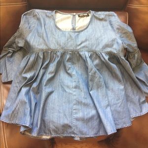 Chambray bell sleeve top